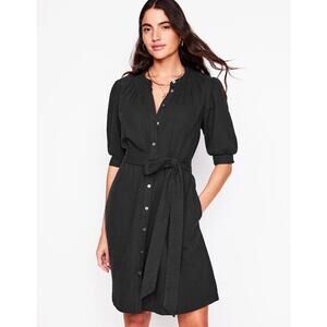 Boden Women's Anna Double Cloth Short Dress CD4 Black Size US 4R $100